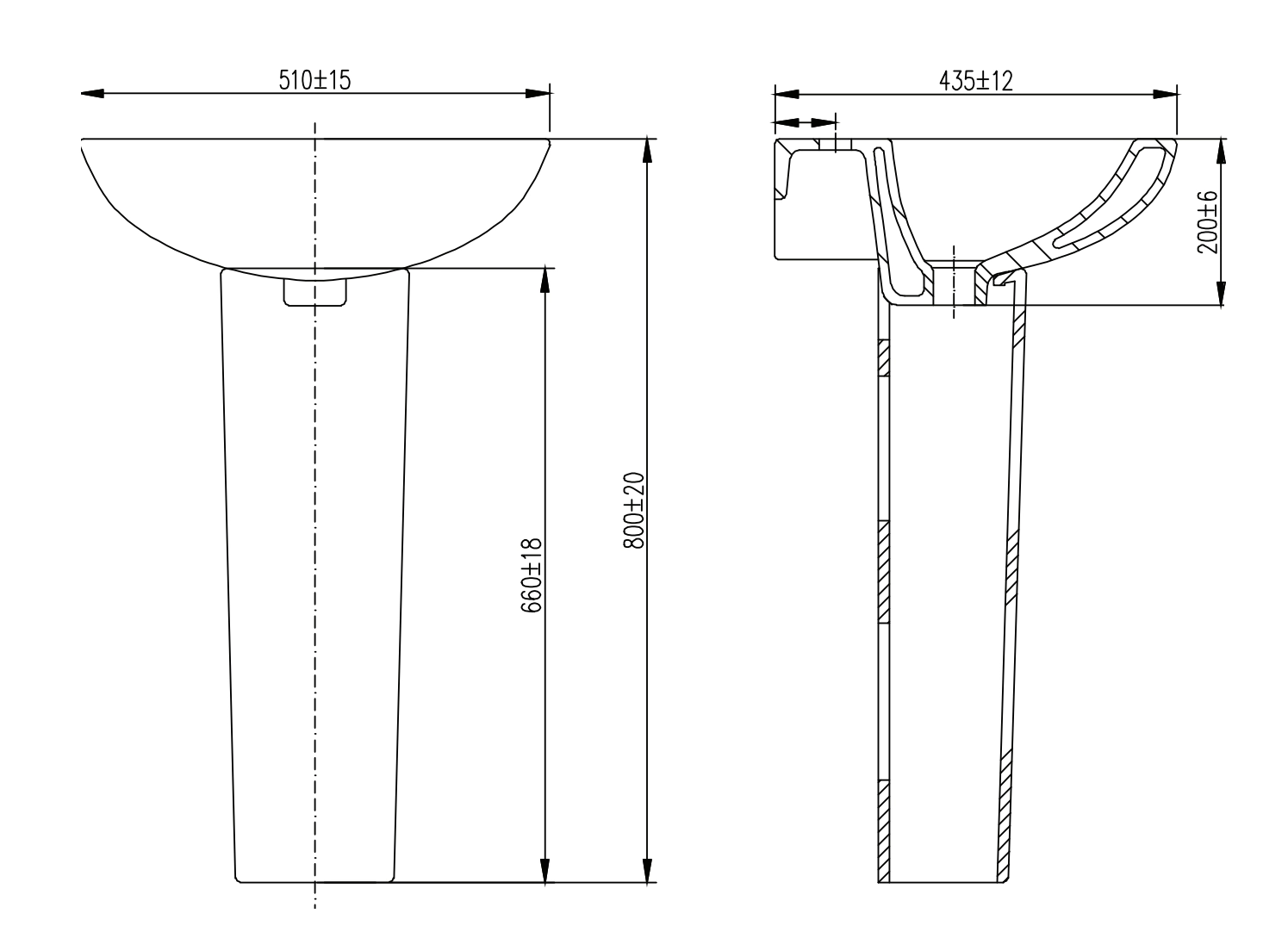 Set-Pedestal Lavatory (Cold only) - Gambar 2