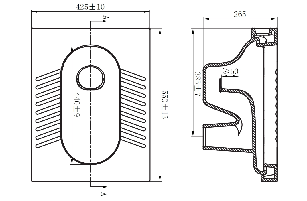 Set-Squatting Pan with Pedaled Flush Valve (Level-handle Valve) with S-bend - Gambar 2