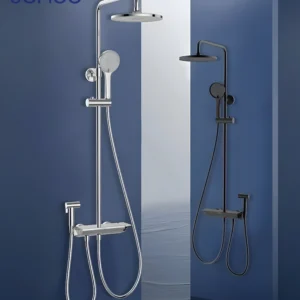 Descaling thermostatic shower system with sprayer